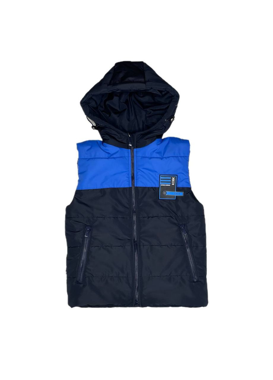 Жилет хлоп. Електрик/чорний синтепон+х/б підкладка 23029 Модняшки (366227457)