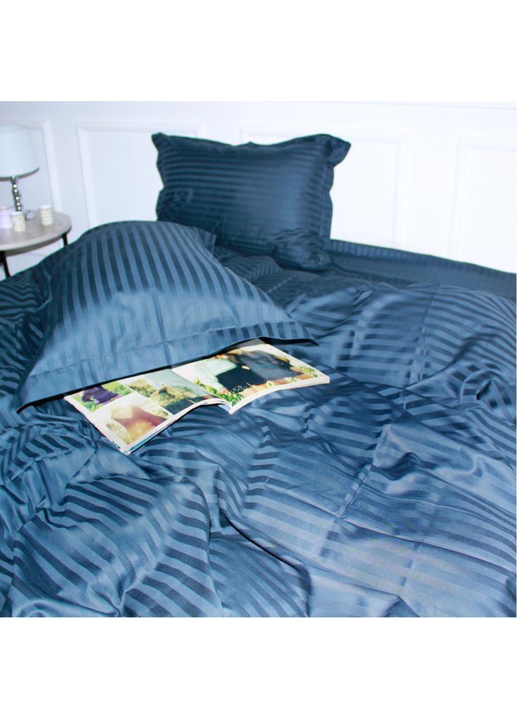 Постельное белье SatinStripe 30-0021DarkBlue 160х220 (m216289) Mirson SatinStripe 30-0021DarkBlue 160х220 Полуторний Євр (366561606)