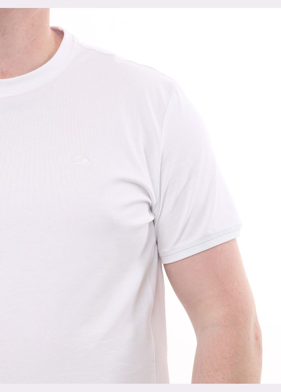 Біла футболка чоловіча біла однотонна широка з коротким рукавом Jean Piere Вільна