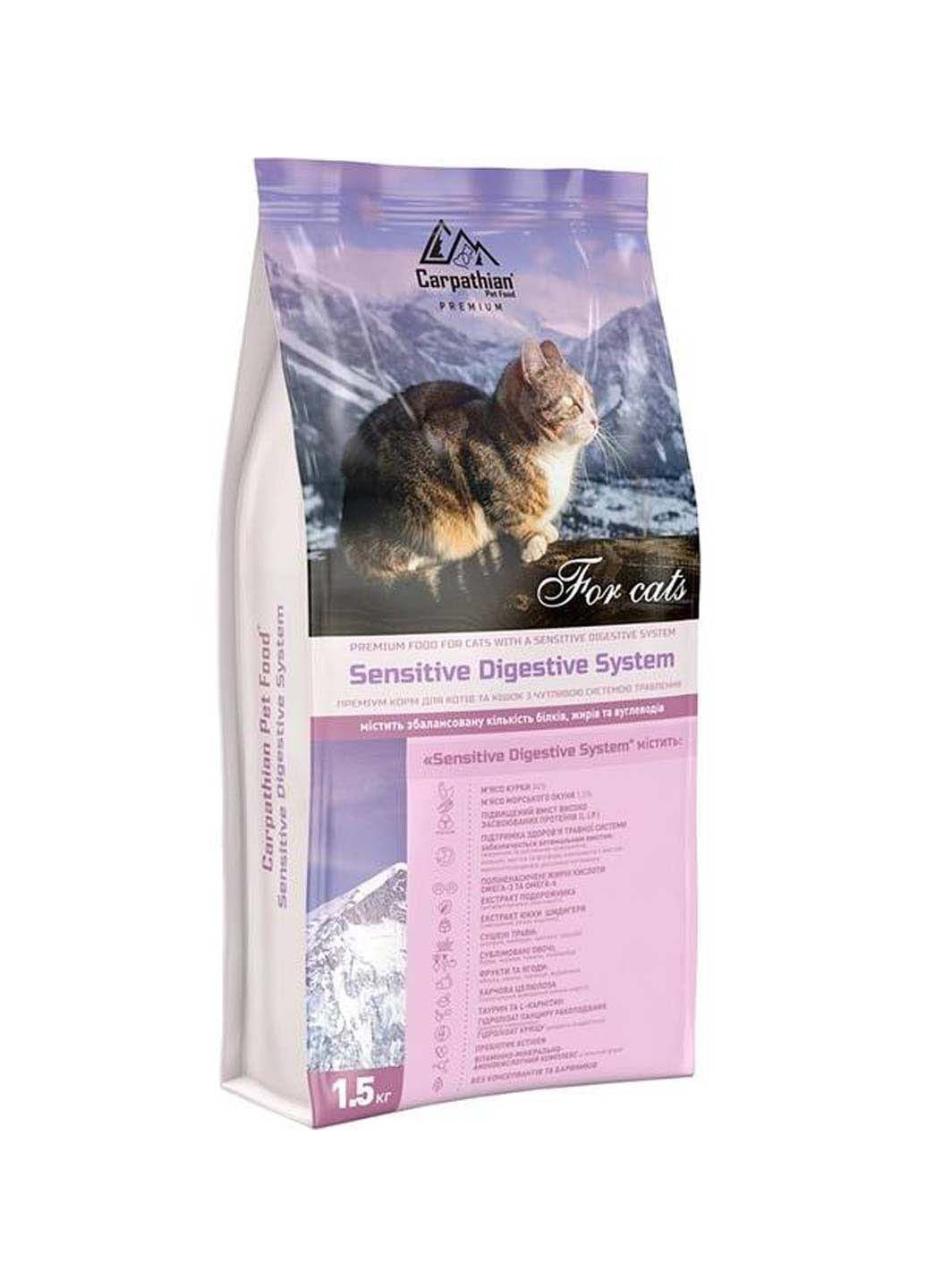Сухой корм для кошек с чувствительной системой пищеварения от 1 года Sensitive Digestive System 1.5 кг Carpathian Pet Food (286472904)