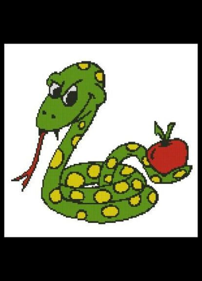 Набор для вышивки крестиком. Размер: 24*24 см. Змея соблазнительница Лоскуток (315362018)
