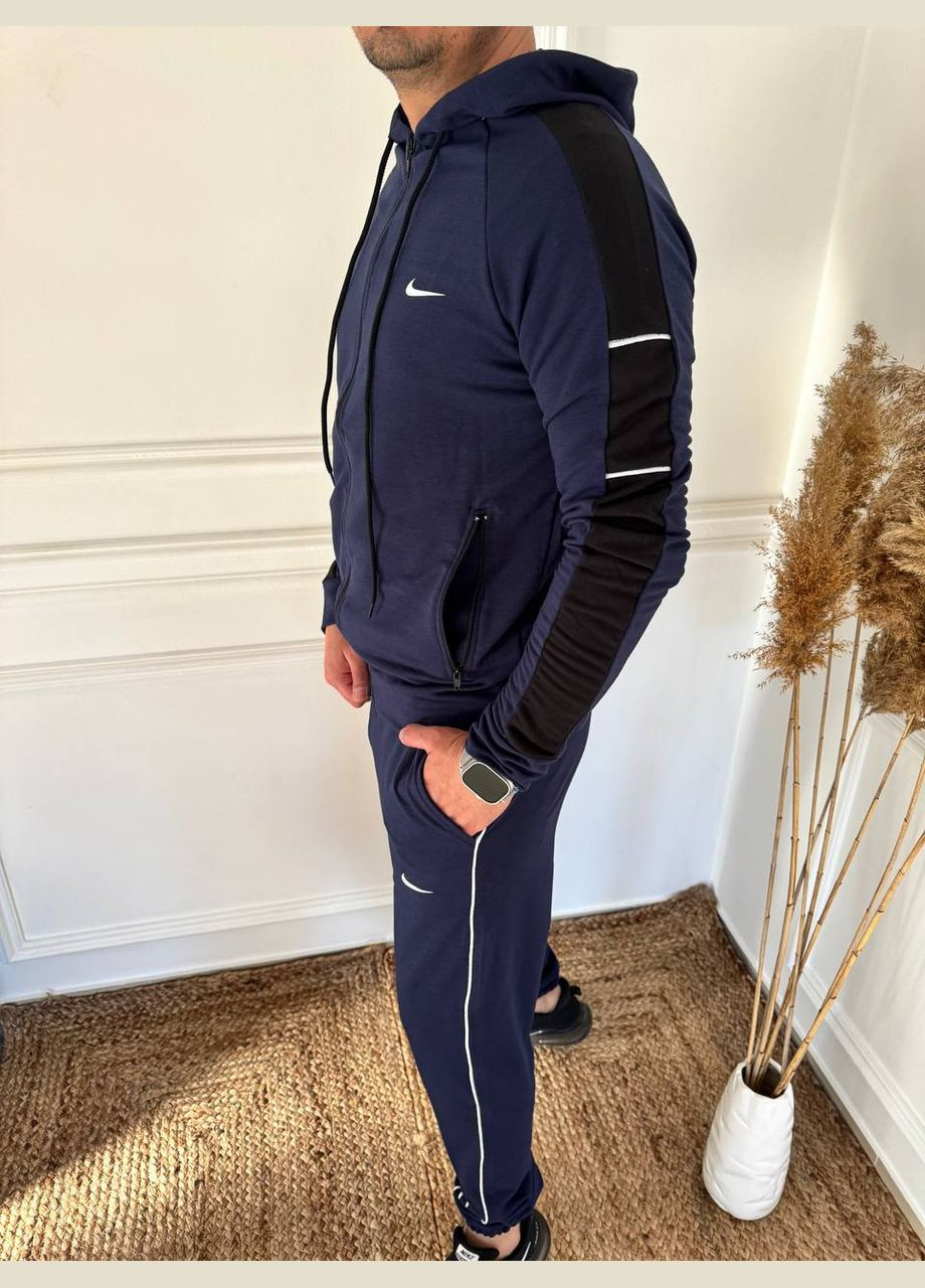 Синий демисезонный мужской костюм из двунитки Adelante