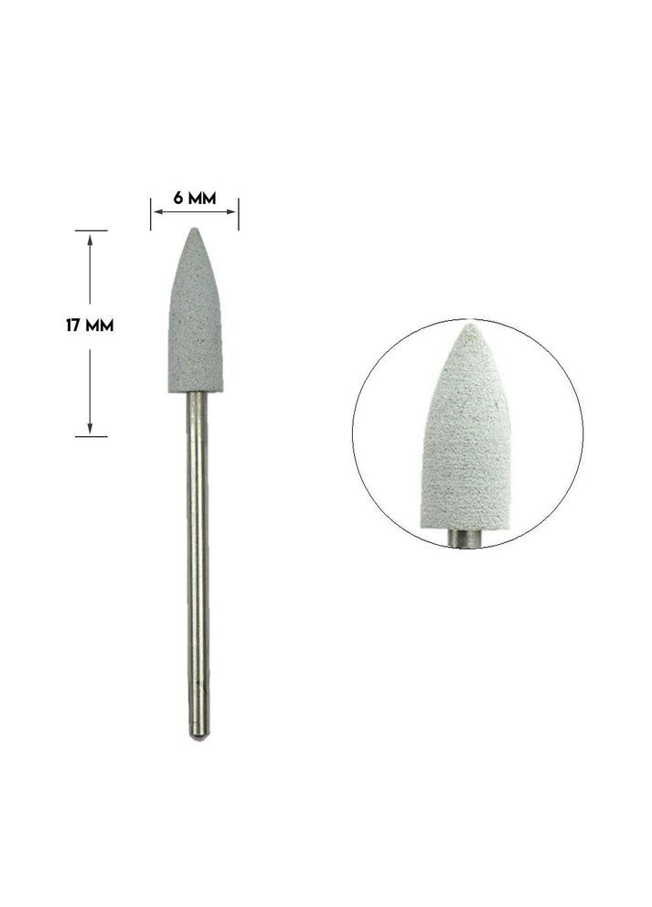 Фреза для маникюра силиконовая конус средняя, серая No Brand (296665505)