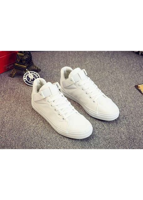 Білі високі чоловічі кеди на шнурках з гумкою білі do20188 No Brand