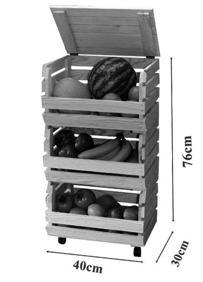 Стелаж для овочів і фруктів з дерева Гліверс бланже (ЯХТ-014201) No Brand (327868950)