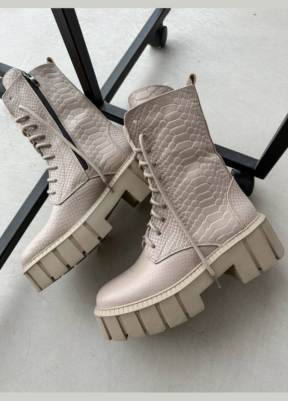 Зимние стильные женские берцы берцы No Brand со шнуровкой