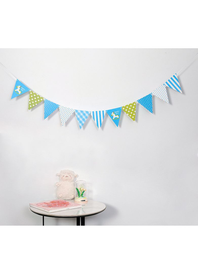 Флажки голубые с геометрическим орнаментом No Brand (316461426)