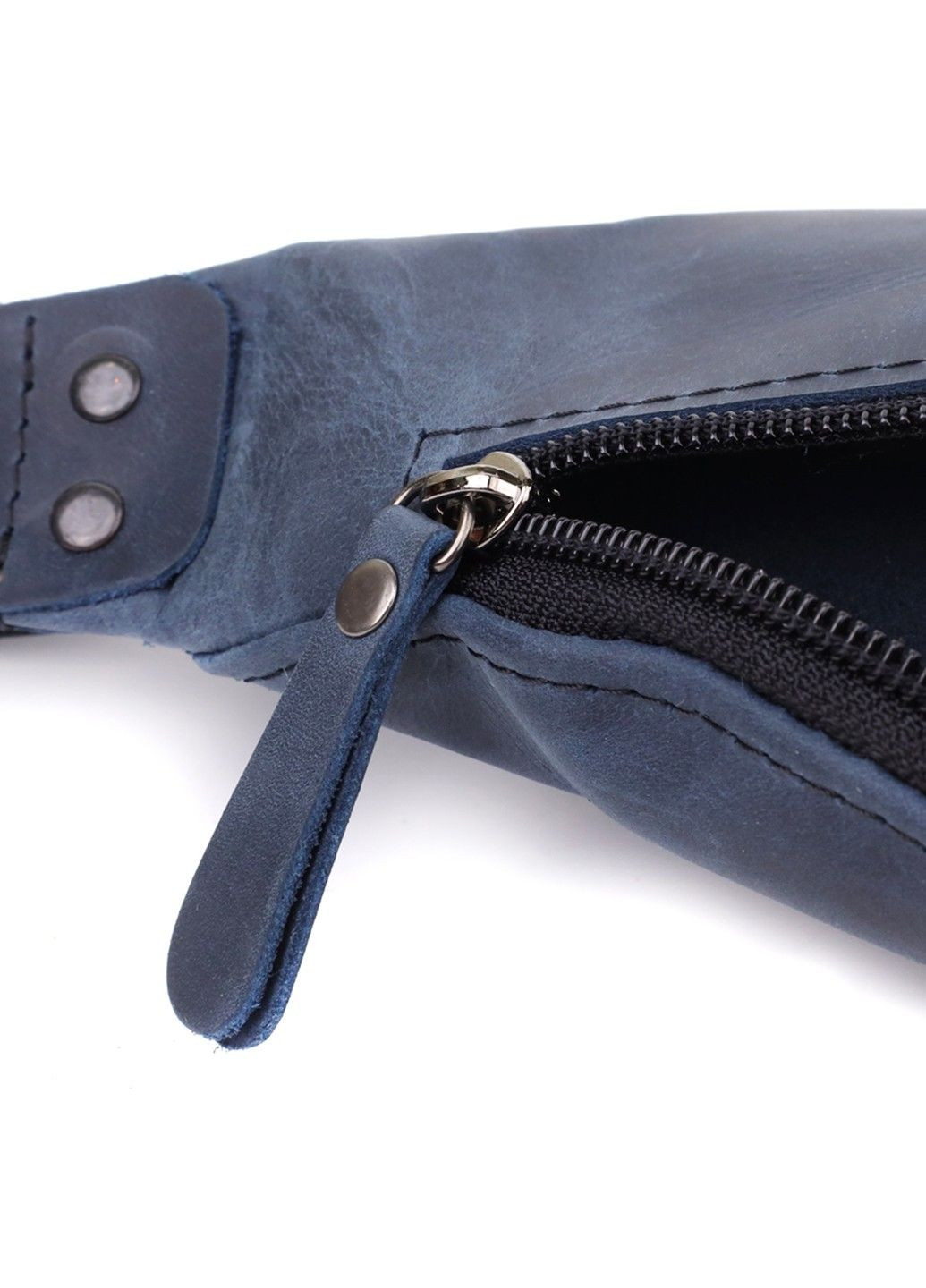 Мужская удобная бананка из натуральной винтажной кожи 23132 Синий Shvigel (335081590)