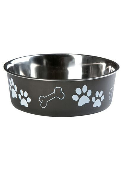 Миска для собак Bella лап 17 см 800 мл Черный с рисунком (5415245100906) Flamingo (311216293)