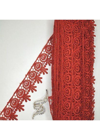 (1 метр) Кружево макраме 5 см цвет - красный (26m-h1931m-8) Plus-plus (352745749)