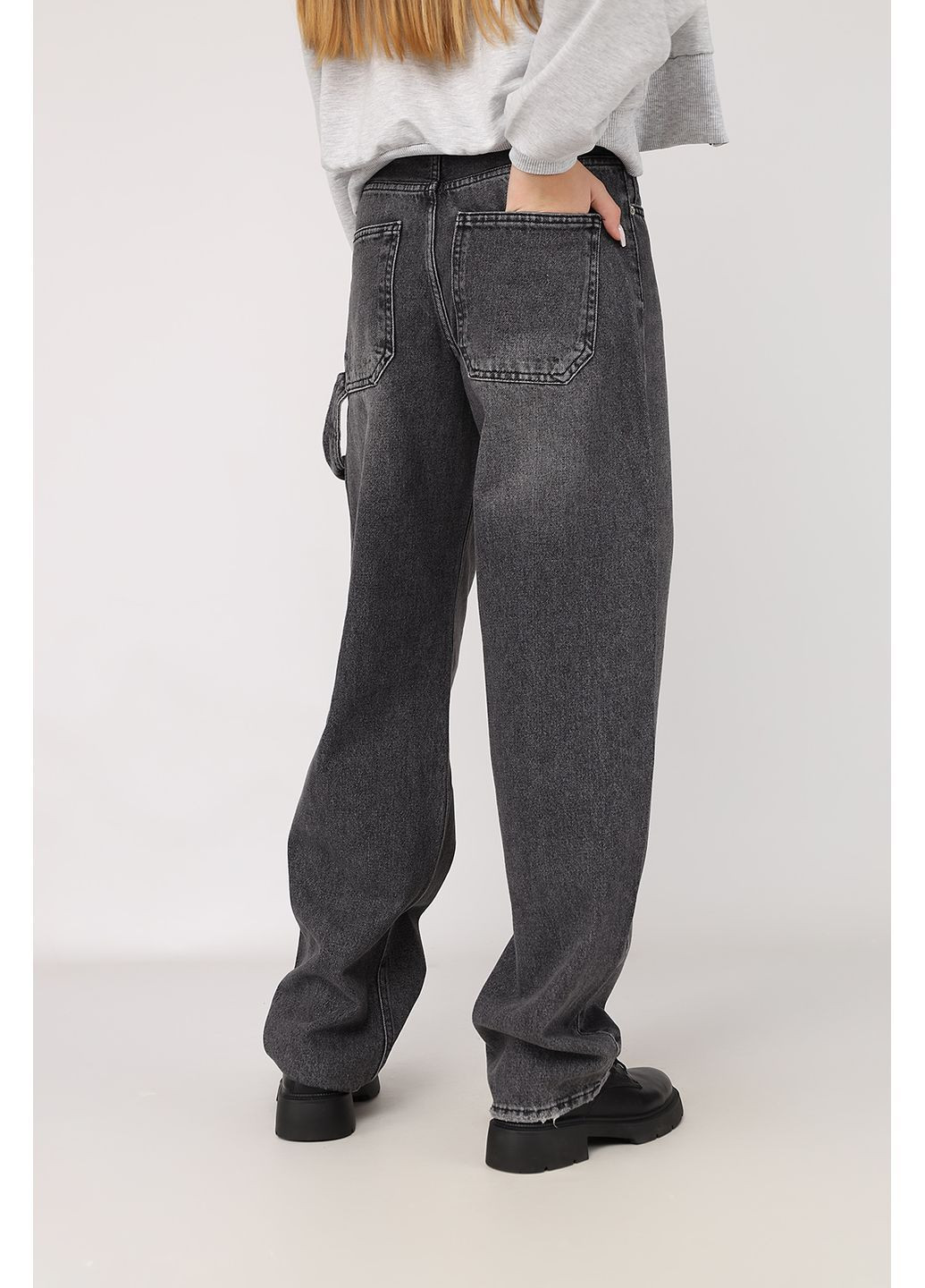 Джинси horseshoe жіночі колір сірий CB-00283997 Yuki - (363256233)