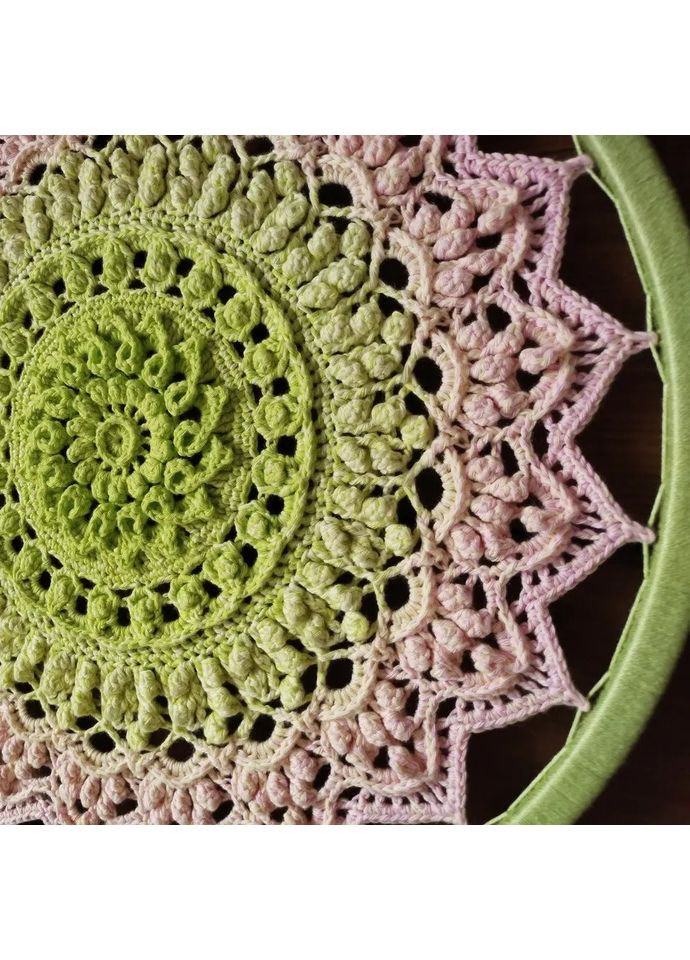 Мандала «Весенний сад» – панно ручной работы в технике объемного вязания. Стильный Эко-Декор Dream Studio (363057535)