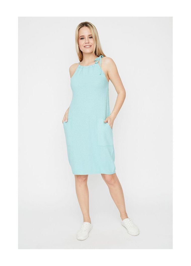 Голубое кэжуал сарафан aimec тиффани Art Knit однотонное