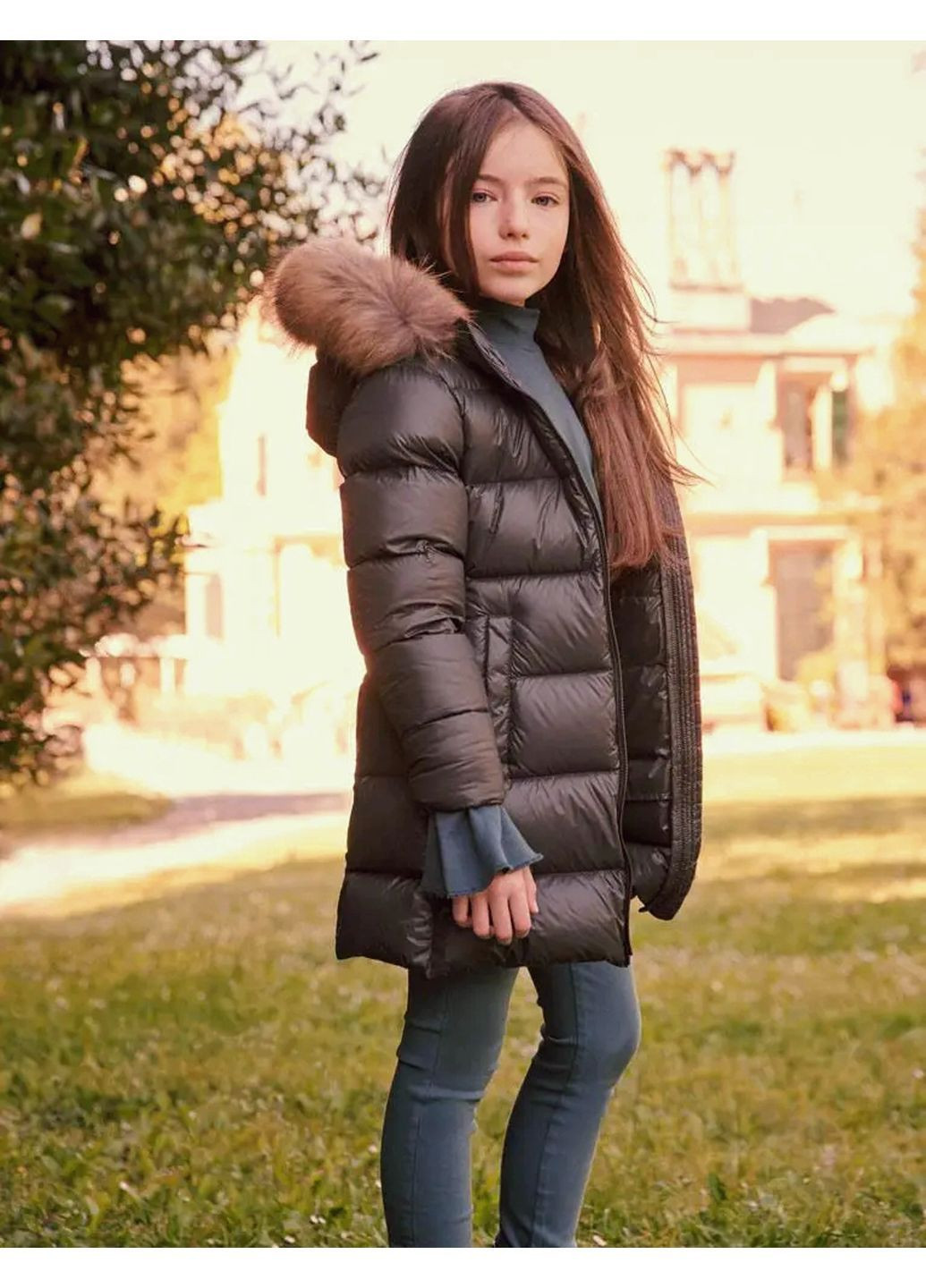 Темно-серый зимний Пуховик Eddie Pen