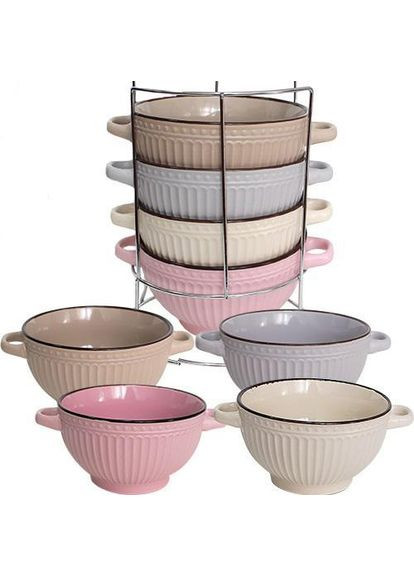 Набір 4 піали "Style" 680мл на металевій стійці S&T (330018133)