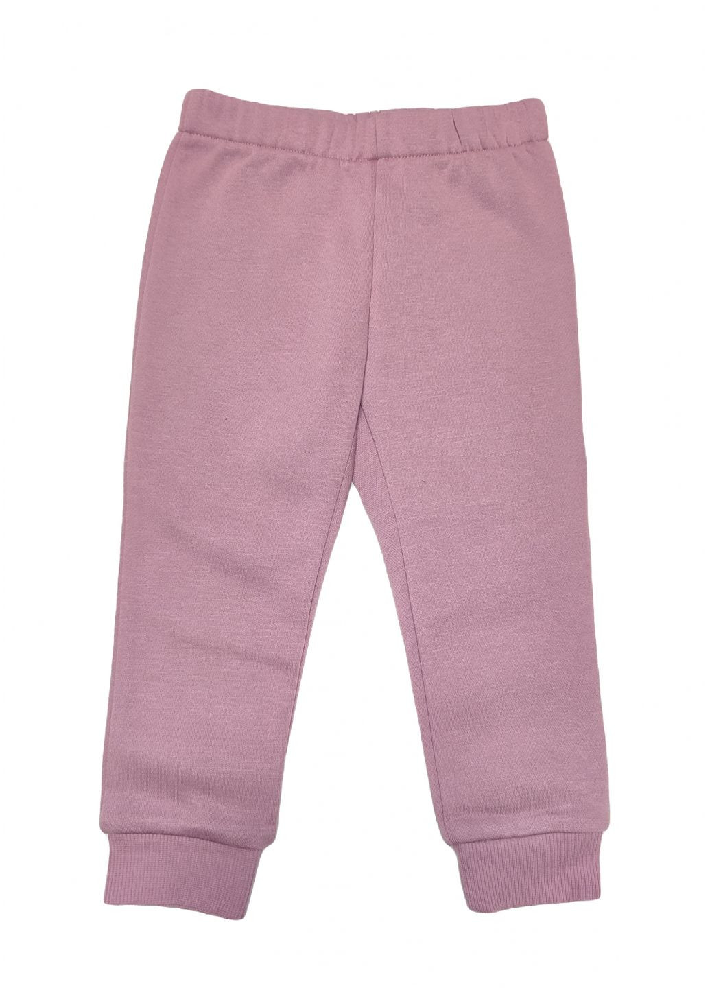 Спортивні штани джоггери з начосом для дівчинки 0761929-002 рожевий H&M (284277332)