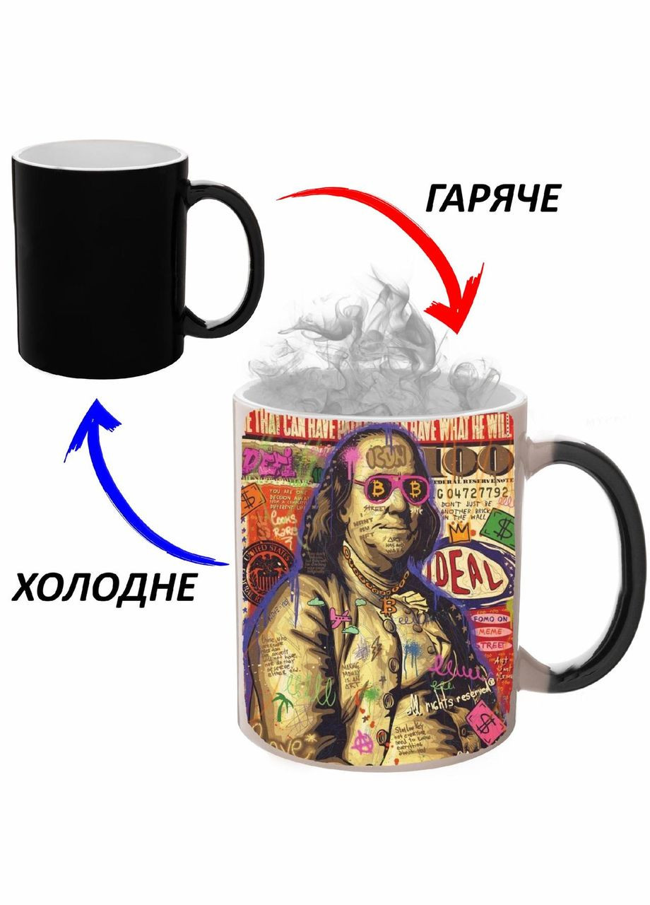 Чашка хамелон (кухоль, горнятко) Арт #0057 Чорна 330 мл No Brand (323470778)