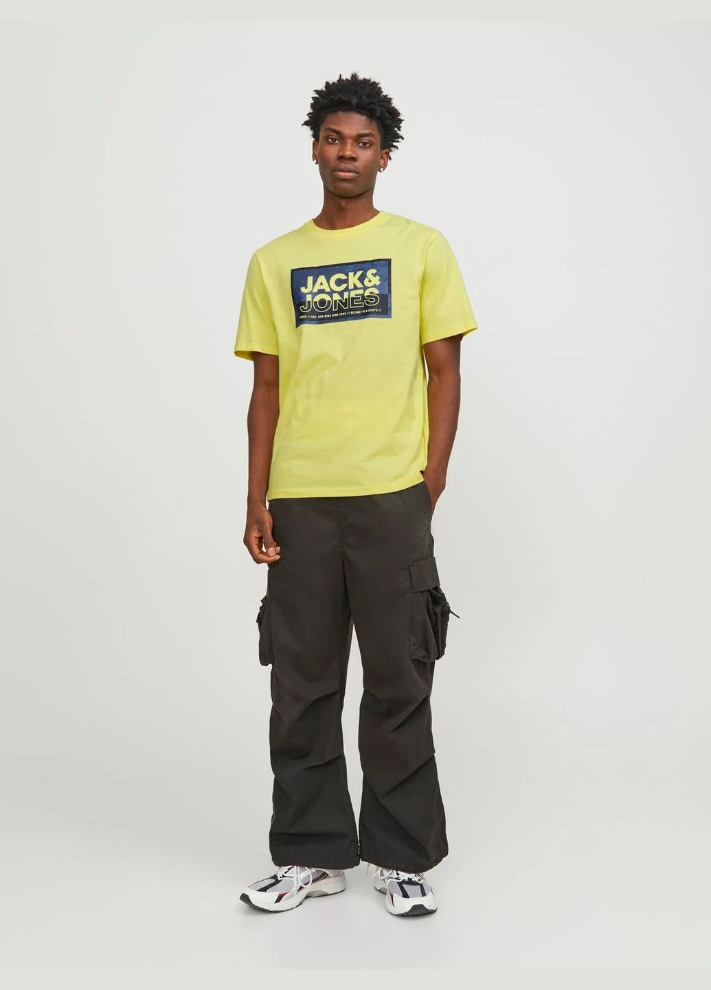Желтая футболка basic,лимонный с принтом,jack&jones Jack & Jones