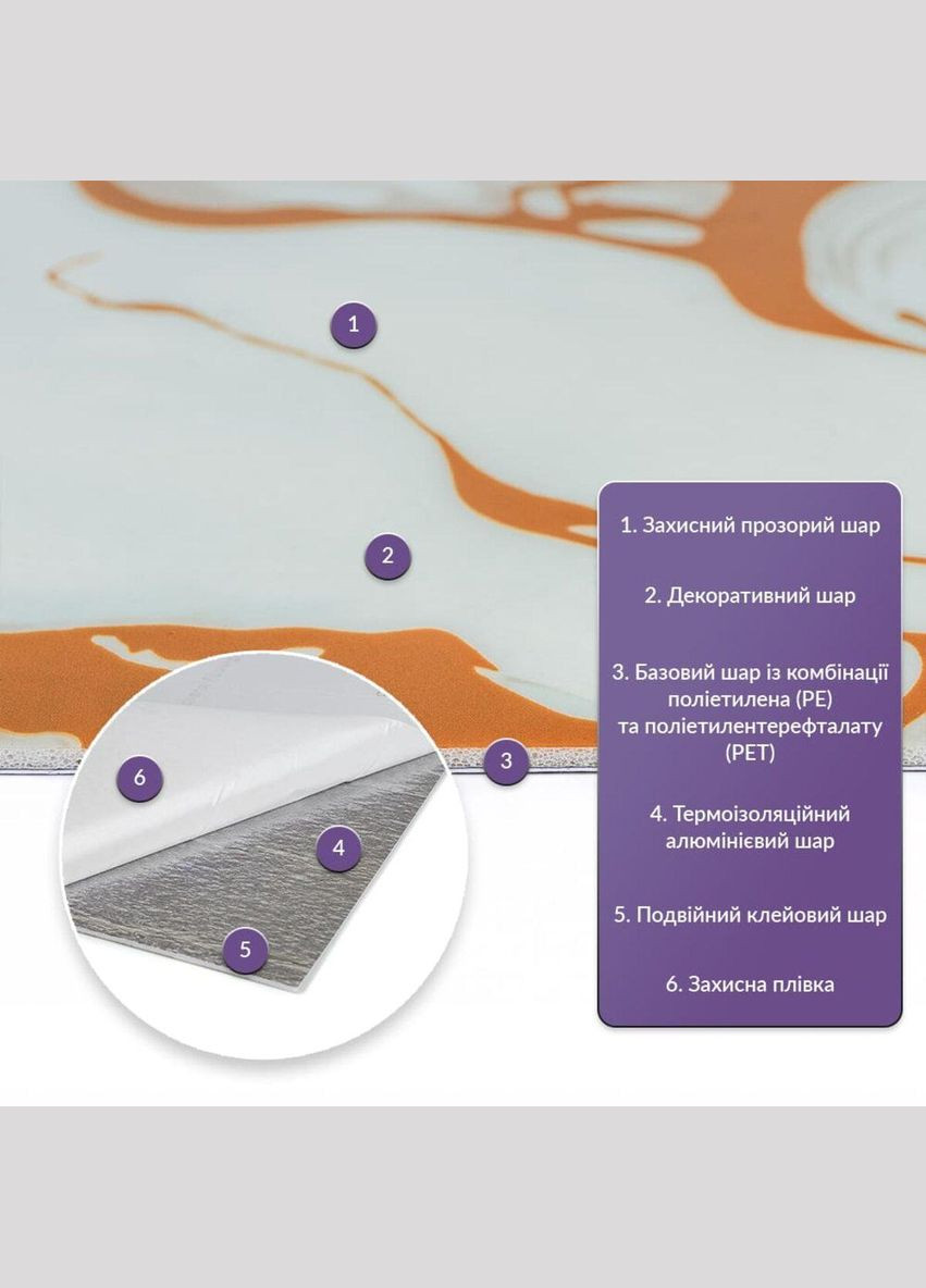 Самоклеюча стінова PET плитка Золота фантазія Sticker Wall (331159038)