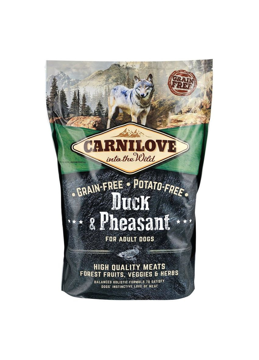 Сухой корм Duck & Pheasant для взрослых собак всех пород, утка и фазан, 1,5 кг Carnilove (299725278)