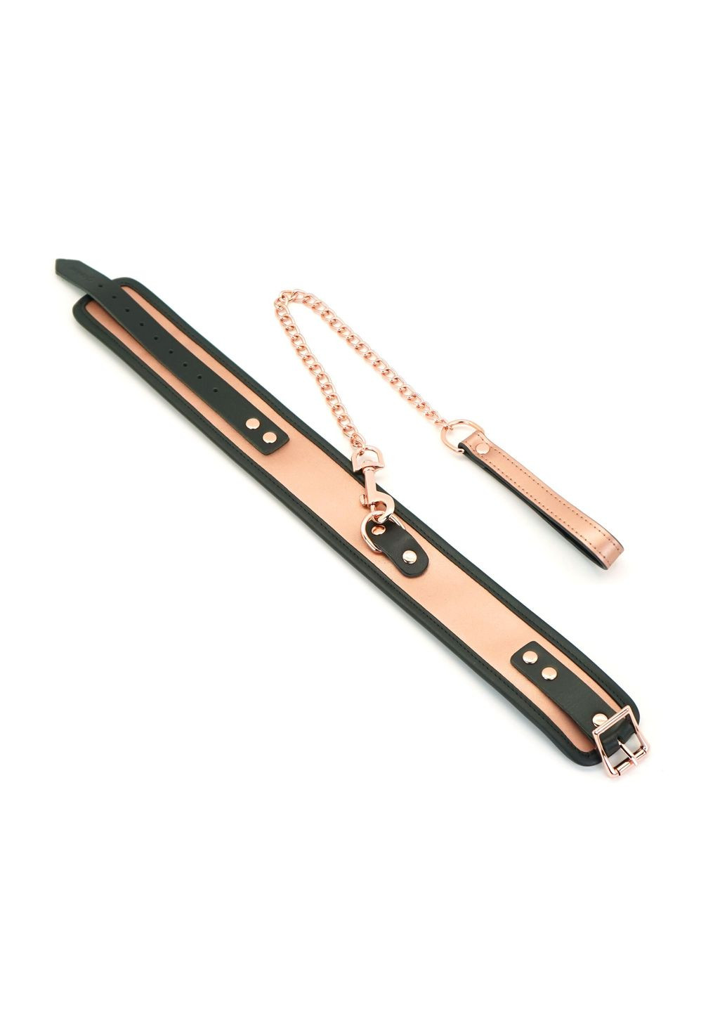 Широкий нашийник з повідцем Rose Gold Memory Collar with Leash, натуральна шкіра - CherryLove Liebe Seele (339867116)