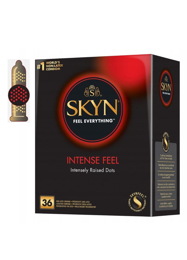 Презервативы Intense Feel 36 шт безлатексные с пупырышками SKYN (303883647)