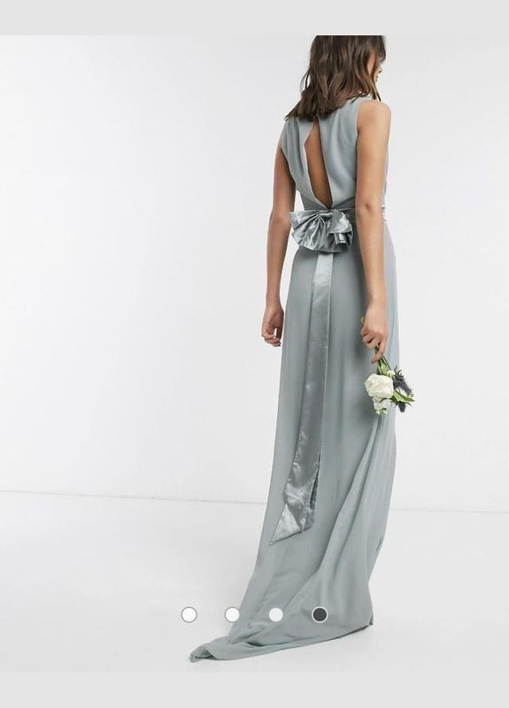 Бірюзова сукня максі вечірня з вирізом Asos