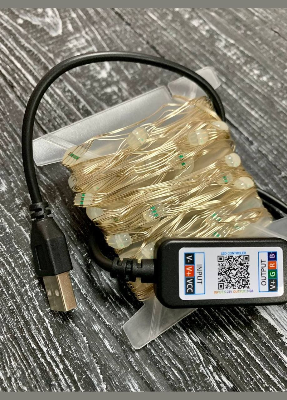 Умная светодиодная Bluetooth гирлянда Encora Xmas Lights 100LED 5 м New Trend (313236730)