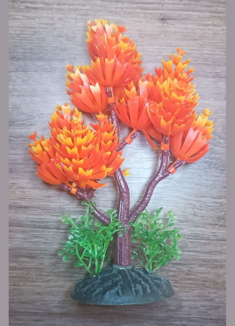 Растение пластиковое водоросли Т501Т508 14-16 см оранжевое Aquatic Plants (278308292)