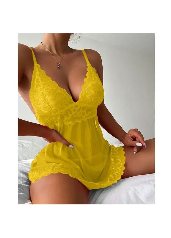 Шикарний комплект із м'якого мережива короткий для сну. Пеньюар з мереживом на бретелях зі стрингами Леопардовий, 2XL-3XL China (360866869)