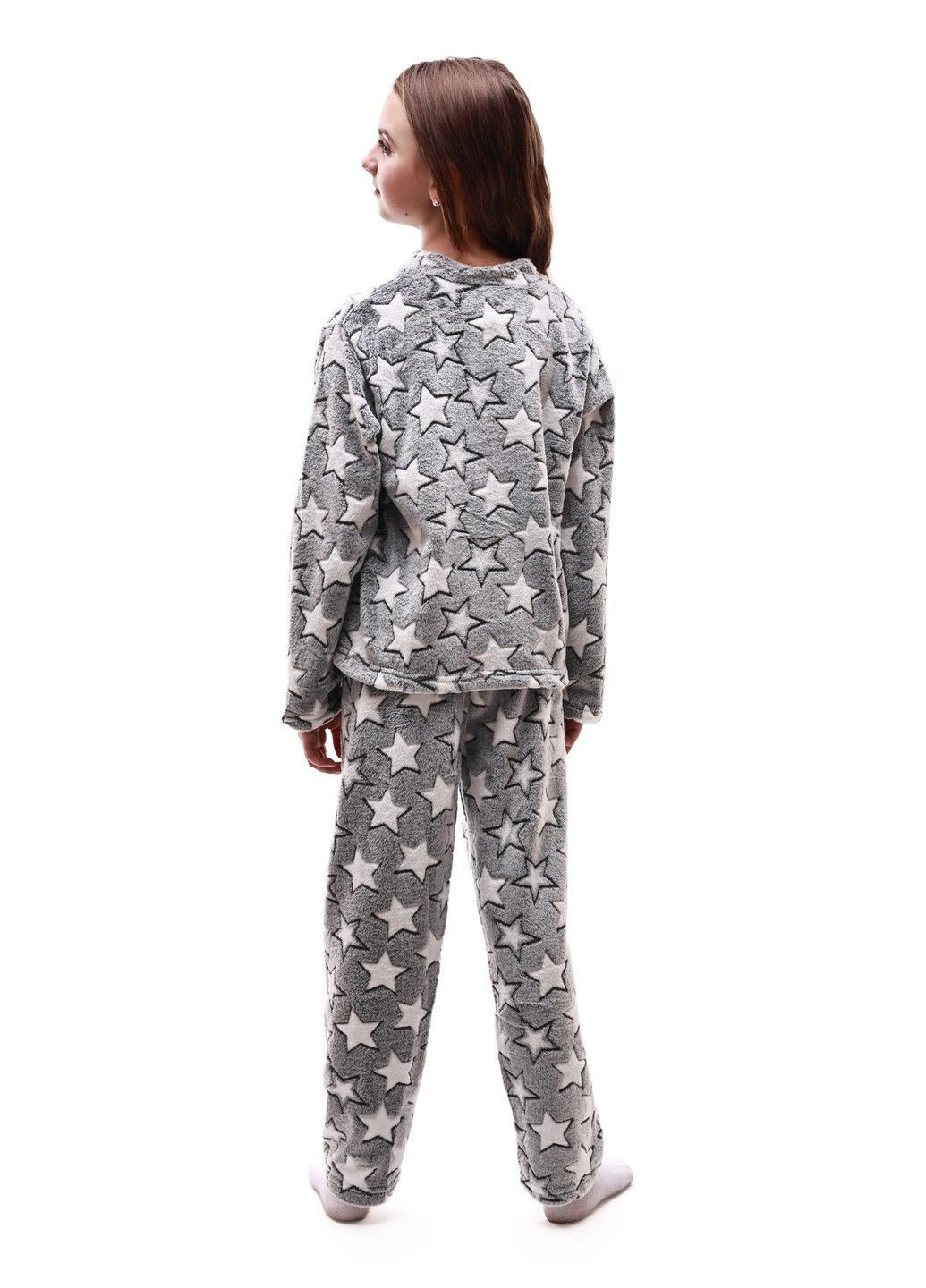 Сіра зимня піжама для дівчинки підлітка Lumo