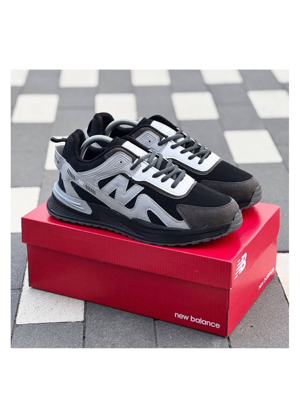 Чорно-білі Осінні чоловічі кросівки No Brand