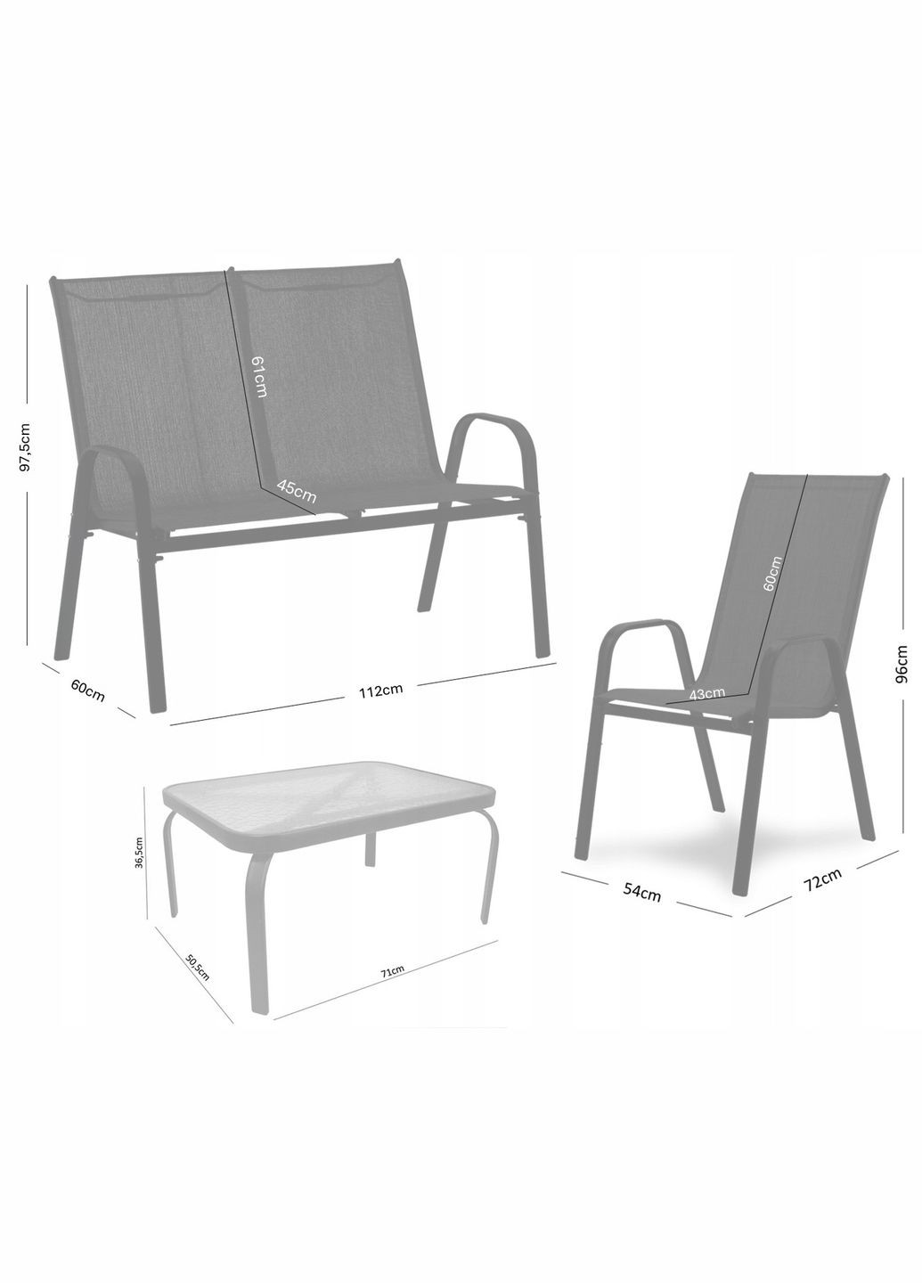 Комплект садовой мебели GardenLine SOFA Grey No Brand (347311698)