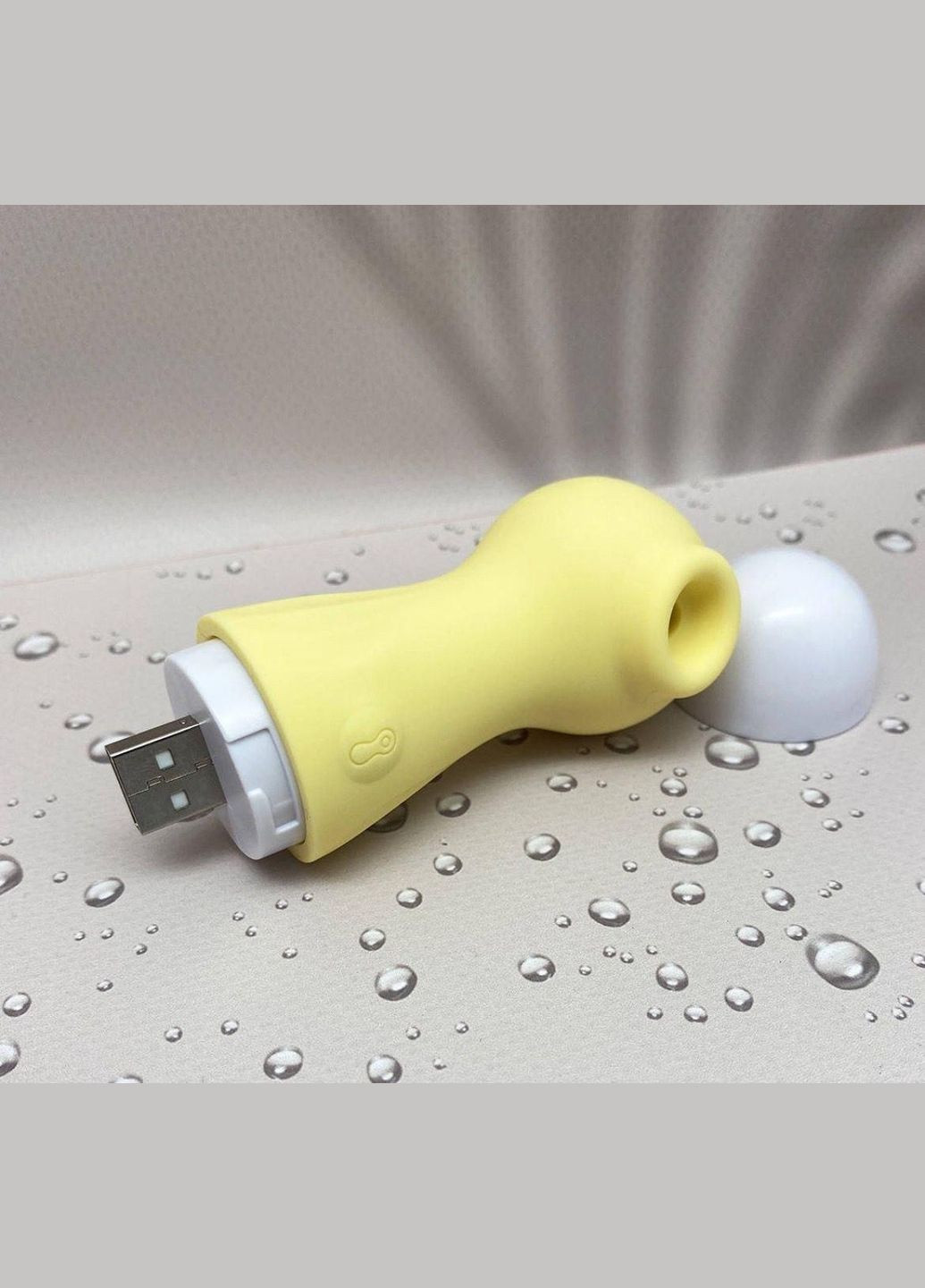 Вібратор для клітора, вакумний стимулятор клітора ніжно жовтий No Brand (313241204)