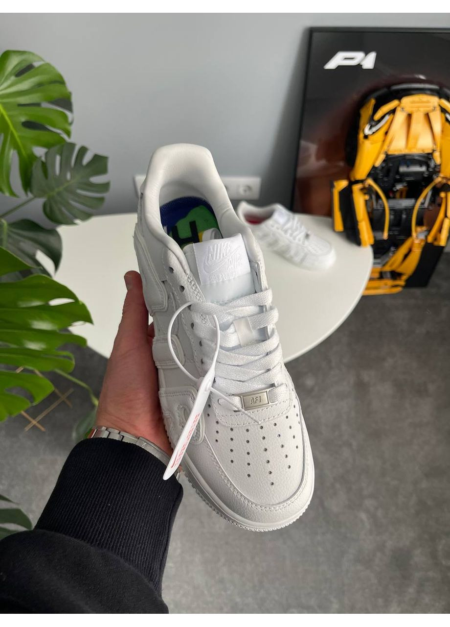 Белые демисезонные кроссовки мужские и женские nike air force plant flea white | найк эир форс плант белые No Brand