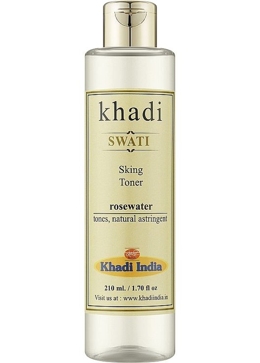 Аюрведичний тонізувальний засіб для шкіри "Трояндова вода" Natural Skin Toner Rosewater 210ml (1228733-31103267) Khadi Swati (368744820)
