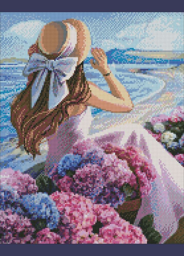 Набор с алмазной мозаикой "Цветущее побережье" 40х50см Ідейка (332944681)