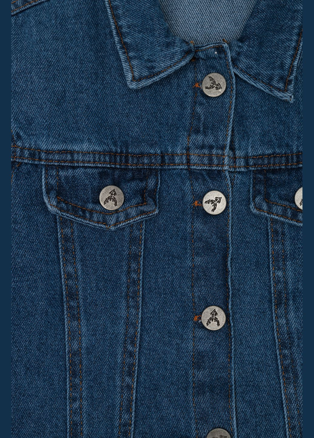 Синя демісезонна куртка джинсова для дівчинки колір синій цб-00244440 Cemix