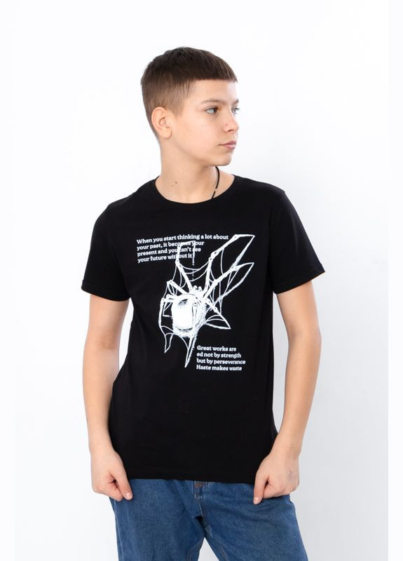 Чорна літня футболка для хлопчика (підліткова) Носи своє