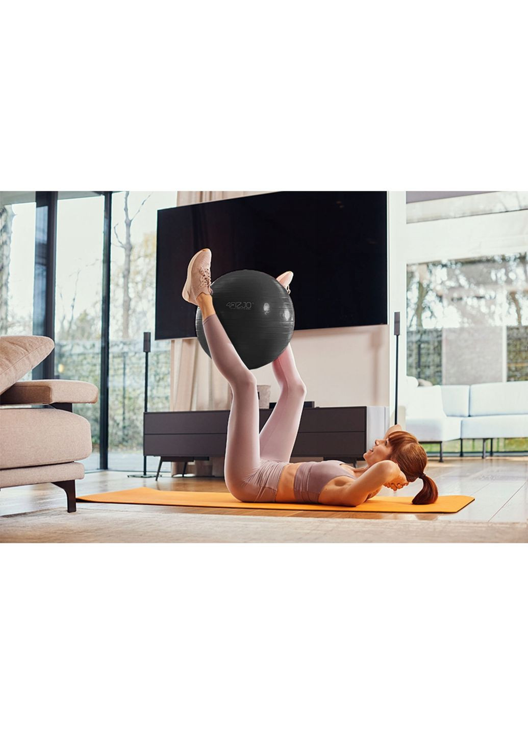 М'яч для фітнесу (фітбол) 55 см Anti-Burst Black (P-5907739316257) 4FIZJO (301733422)