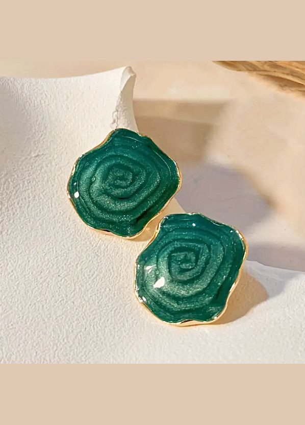 Сережки женские бижутерия Зеленые No Brand (336211408)