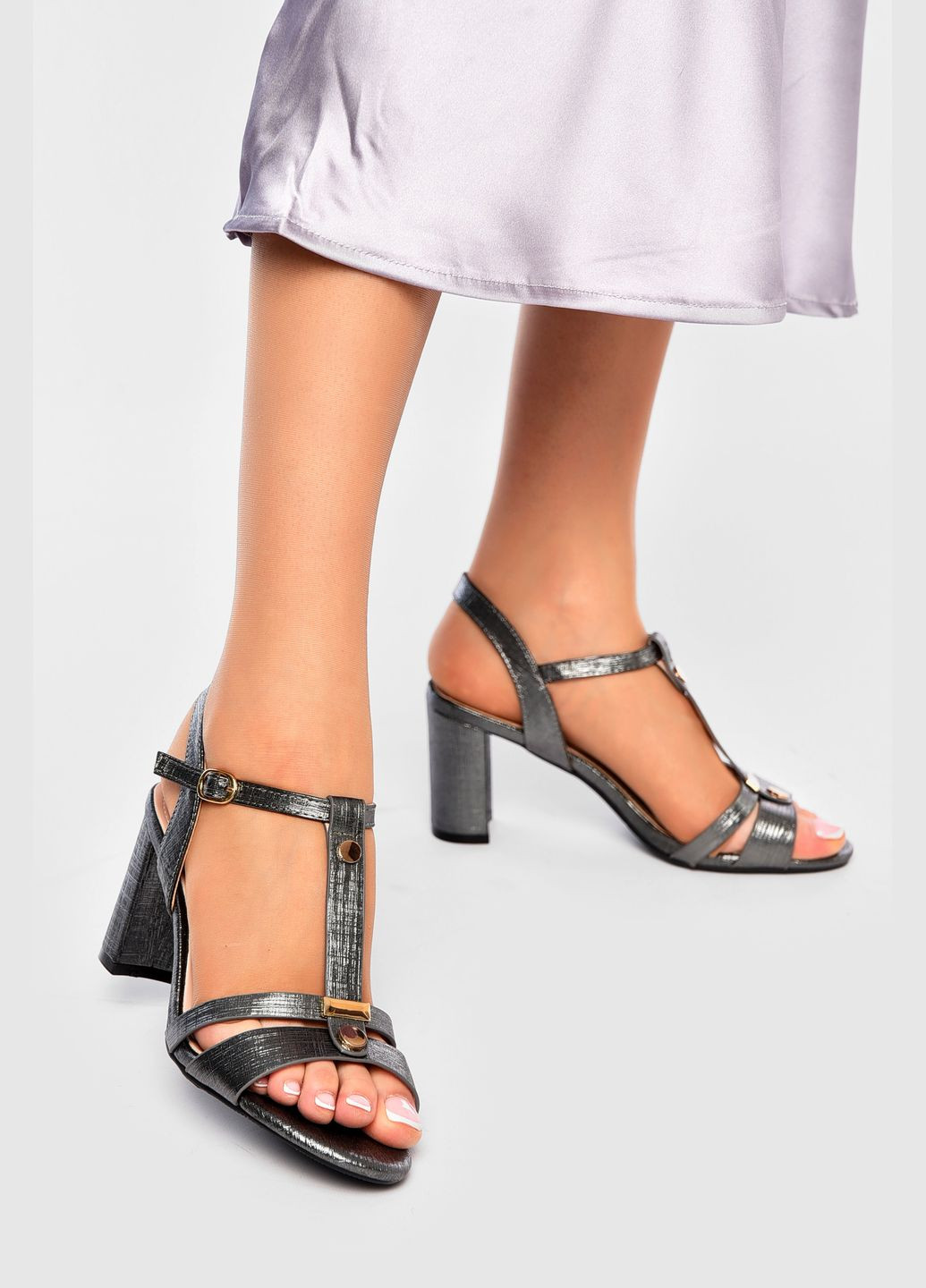 Босоніжки жіночі темно-сірого кольору Let's Shop (332979872)