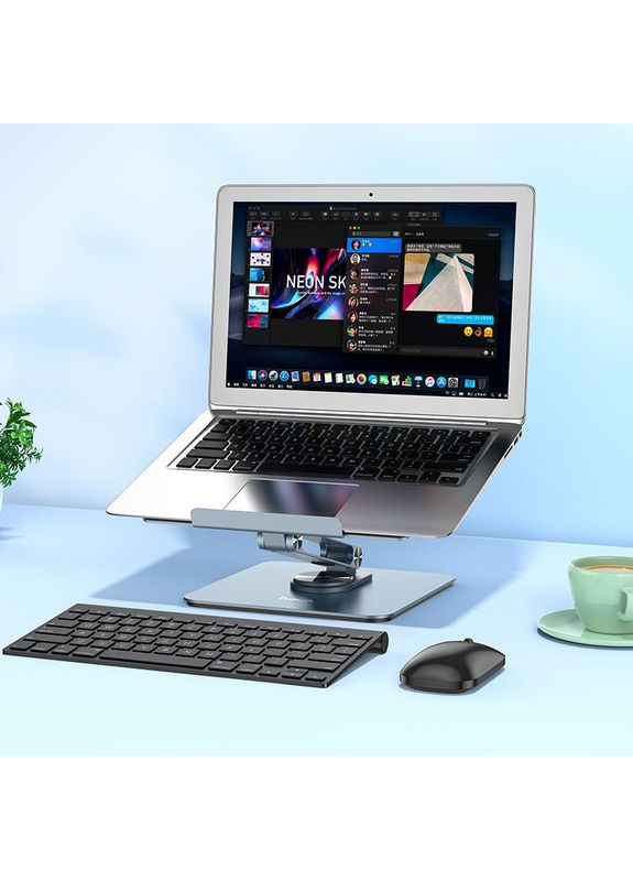 Підставка для ноутбука PH52 Plus Might metal rotating laptop holder Gray Hoco (366671296)