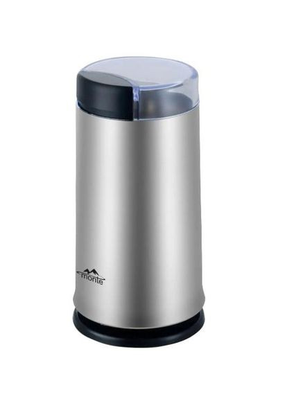 Електрична кавомолка MT-1404 подрібнювач кавових зерен горіхів спецій Сірий 210 Вт Monte (299379080)
