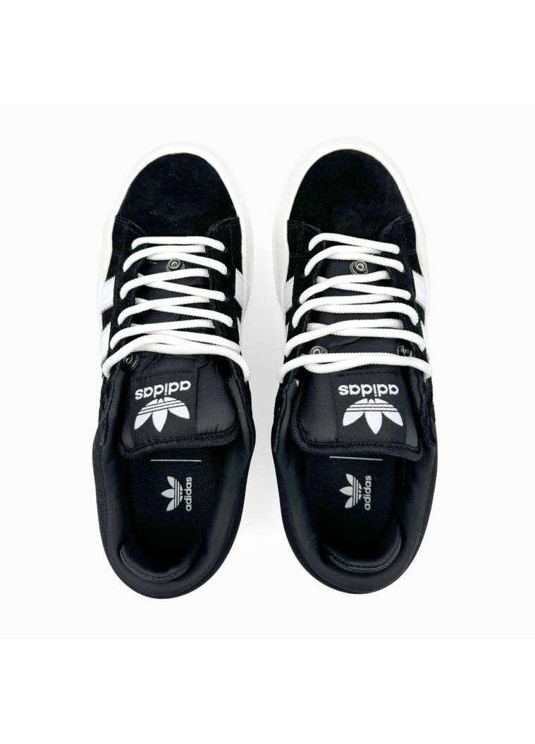 Чорні Осінні кросівки чоловічі adidas campus x bad bunny black white v3 адідас кампус No Brand