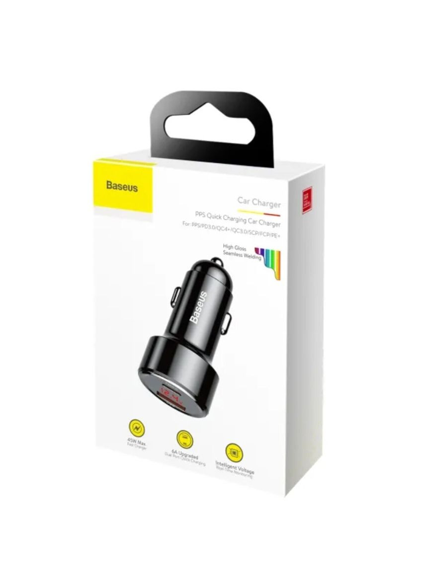 Автомобильное зарядное устройство для Dual QC Digital Display 45W Black Baseus Magic Series (340278385)