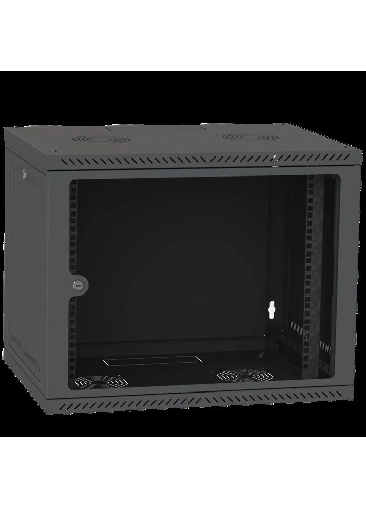 Шкаф телекоммуникационный двери стекло (черный) 12U 600x450 Ipcom (385835726)