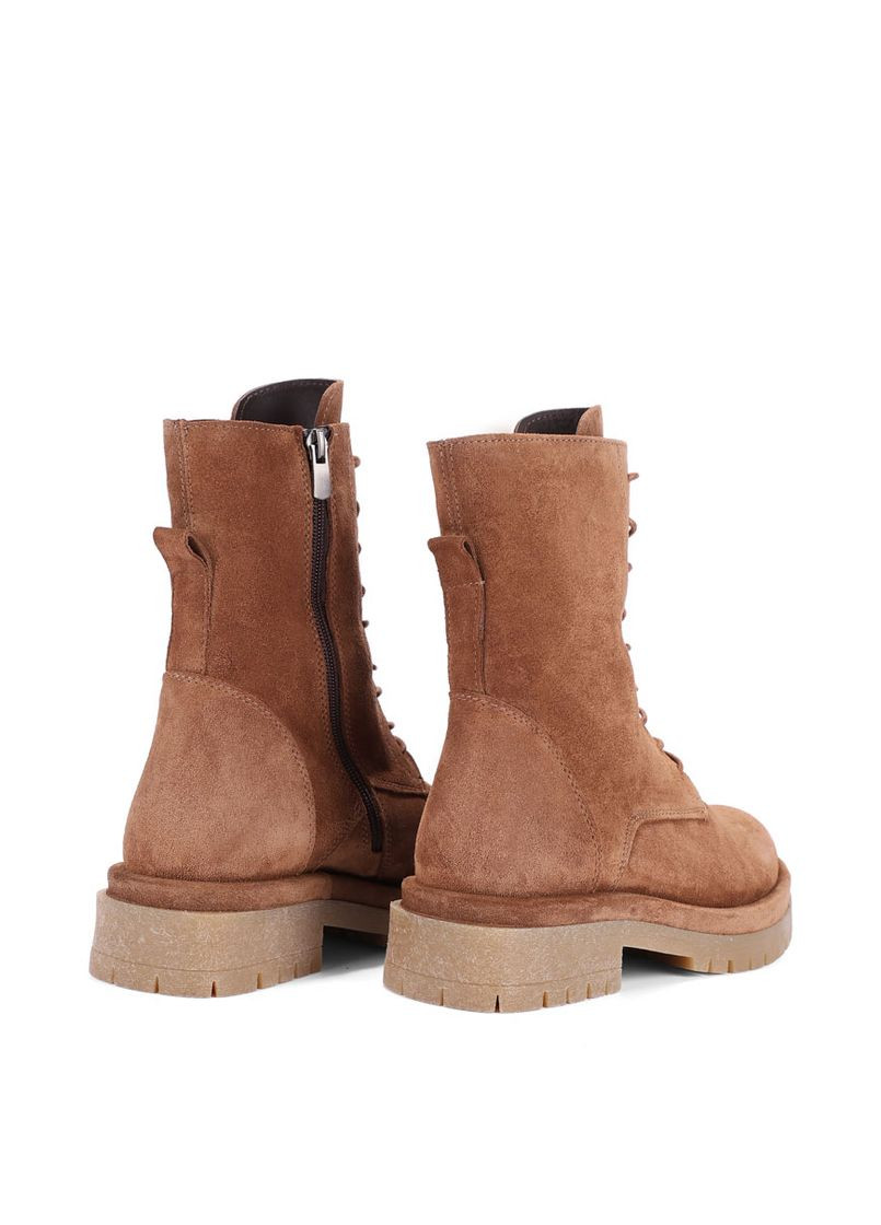 Осенние женские ботинки 329 22976 бежевый велюр Attizzare тканевые