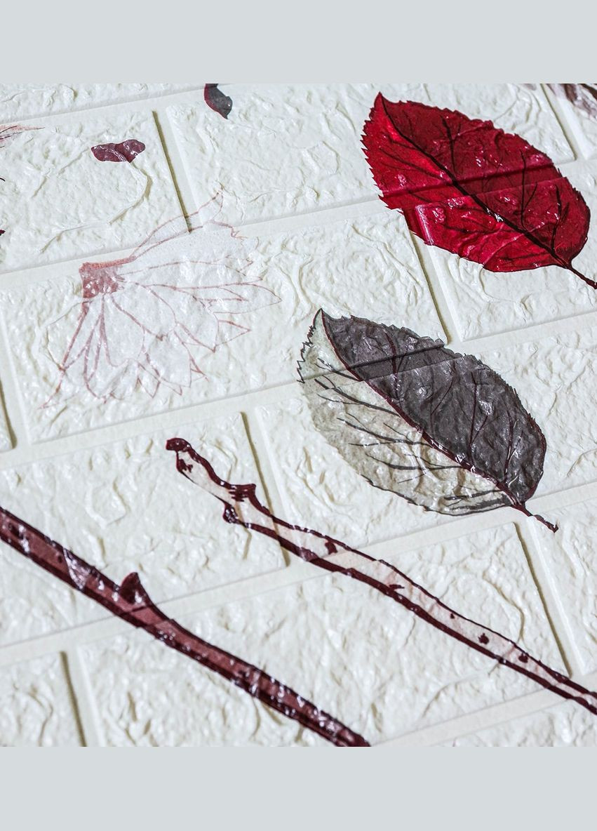 Самоклеющаяся декоративная 3D панель листья сад 700x770x5 мм Loft Expert (299004078)