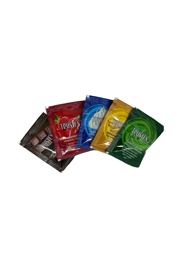 Набор из 5 оральных лубрикантов с разными вкусами по 6 мл Trustex AAA (302671012)